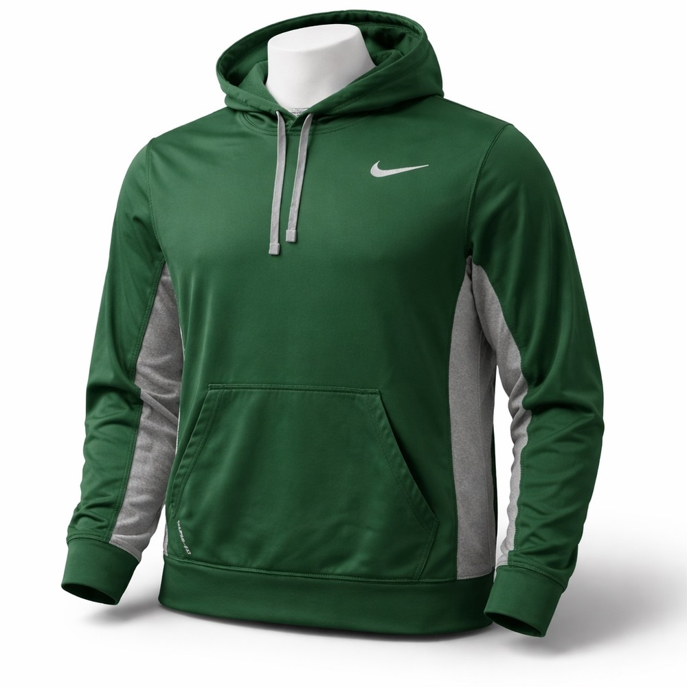 Nike Therma Fit Hoodie Mens XL Green Athletic Pullover Sweatshirt